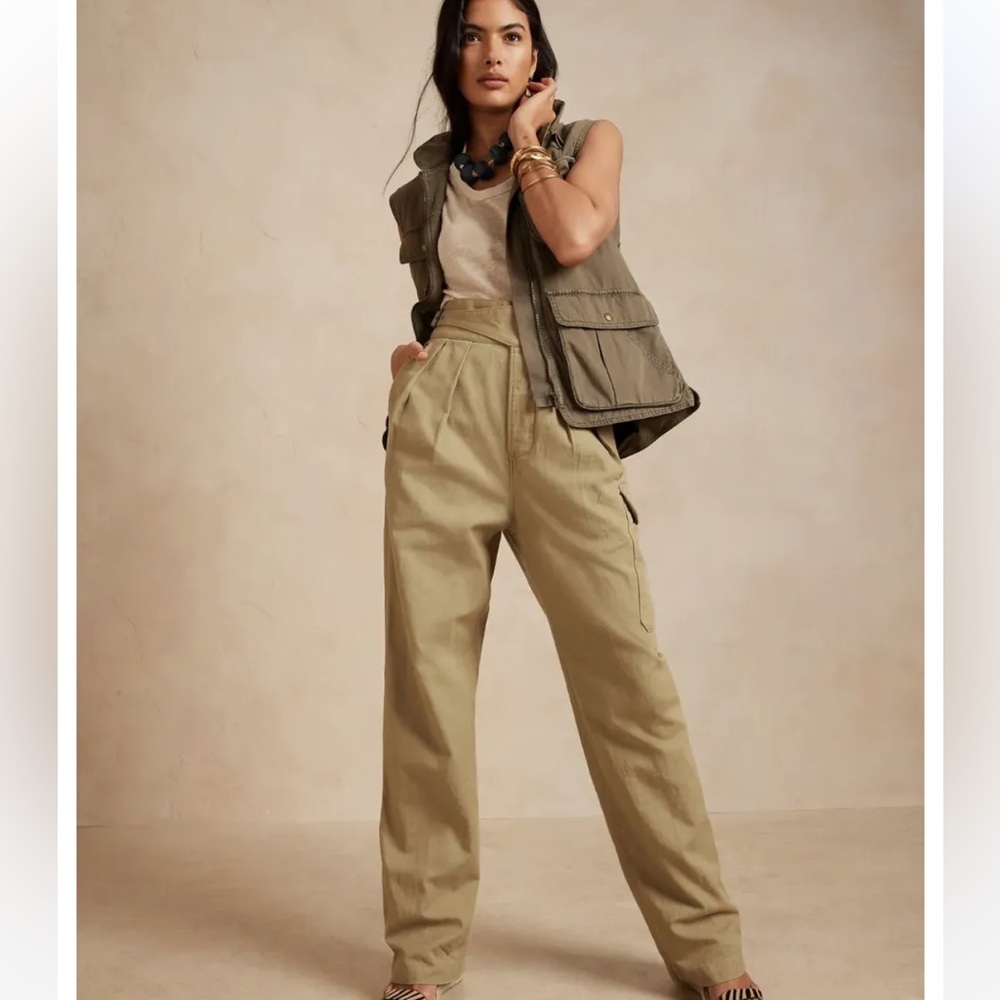 NWT! Republic Women’s Heritage Explorer Belted Pants In Utilitarian Khaki 2 - Picture 4 of 16